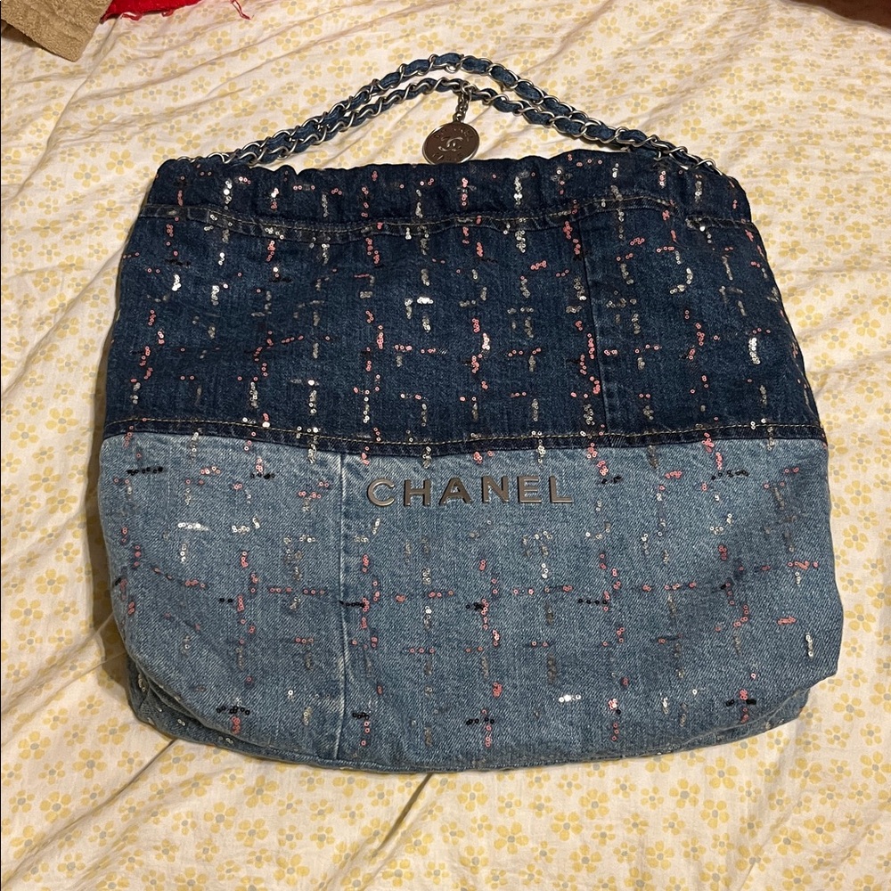Chanel 22 Medium Denim Hobo